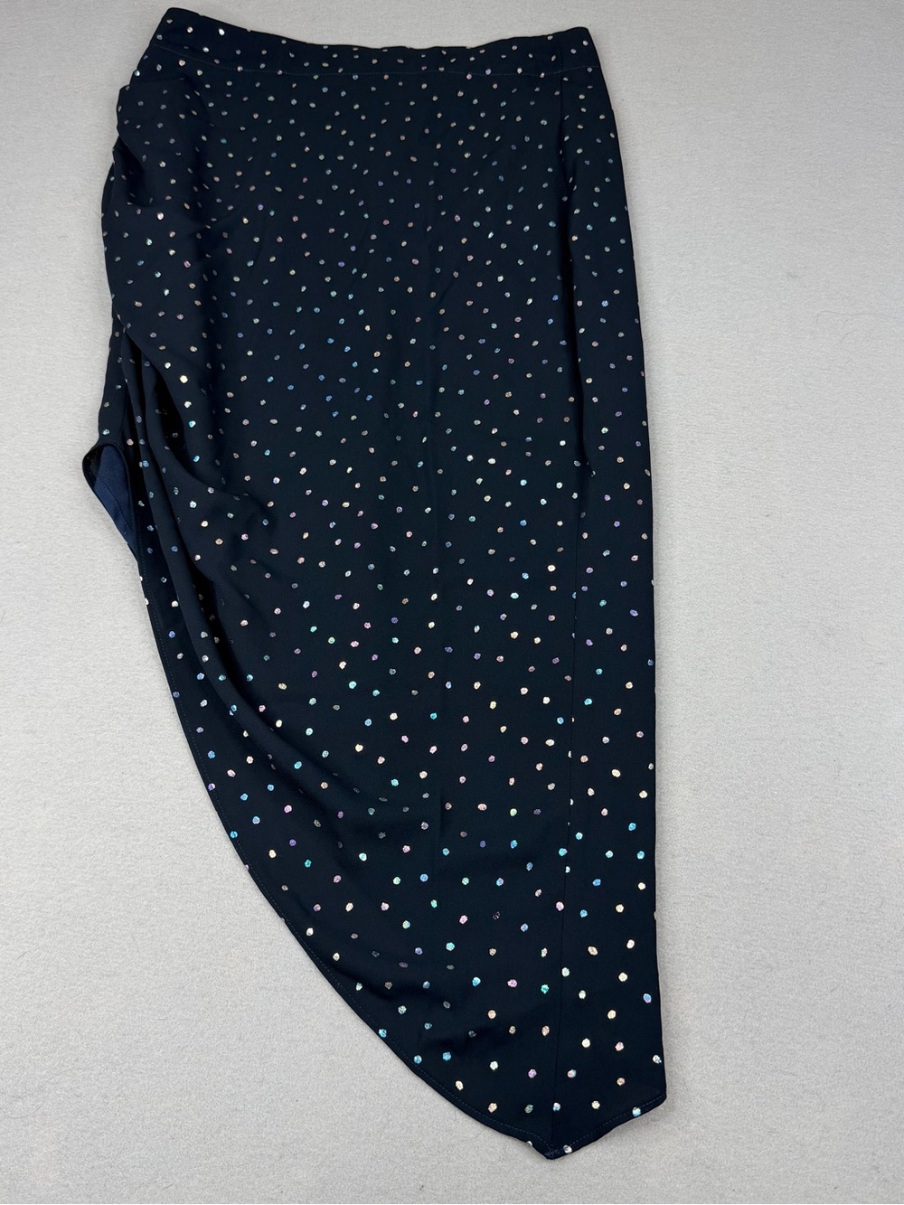 BCBGeneration Iridescent Polka Dot Tulip Midi Skirt Navy Size 2 Party